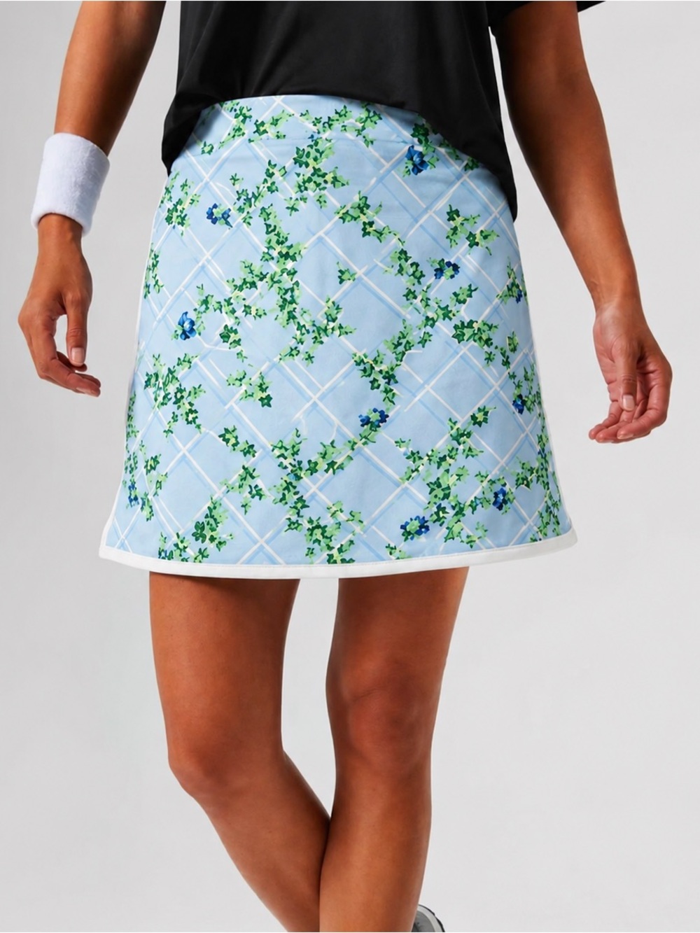 TuckerNuck Sport Blue Lattice Piped Golf Skort Preppy Activewear Tennis Sz XS